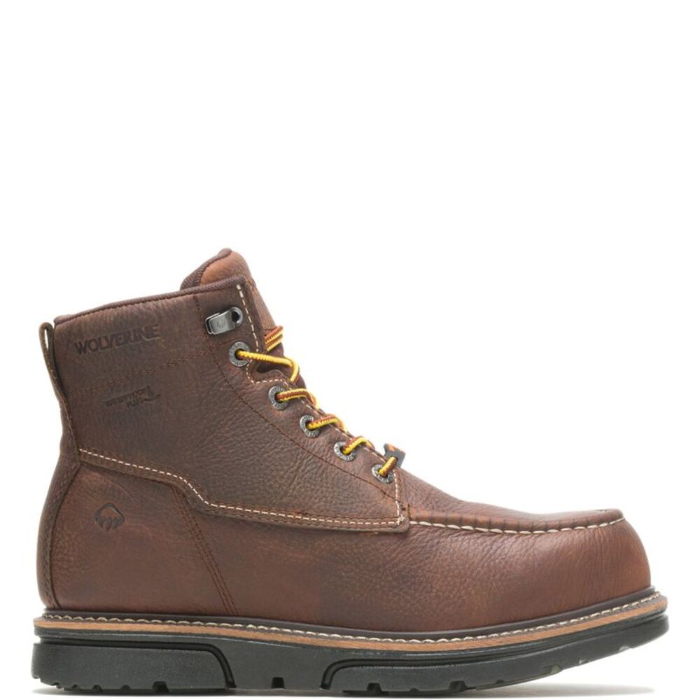 Wolverine Mens I-90 DS Wedge MT Waterproof 6" Brown Boots (NWT)
